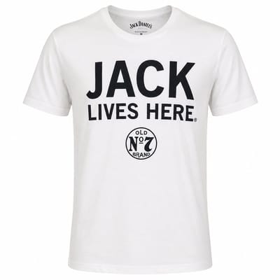 Bioworld – Jack Daniel's Old No. 7 T-shirt – Officiële Licentie – Wit – Unisex – S