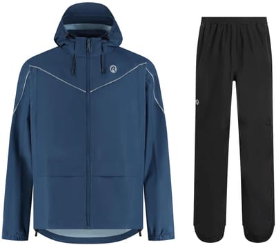 Rogelli Commuter Essential Dames en Heren Regenpak - Zwart/Blauw