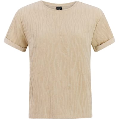 Protest PRTDuo - T-shirt Dames - Korte mouwen - Ronde hals - Loose fit - Bruin
