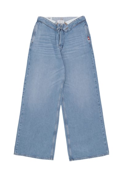 Jeans vrouw W roll up Jeans licht Denim