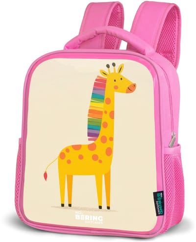 NoBoringSuitcases.com® - Rugzak roze - Schooltas meisjes - Giraffe - Dier - Kleurrijk - Kinder rugtas meisje - Boekentas kind - Kinderrugzak voor school - Schoolrugzak