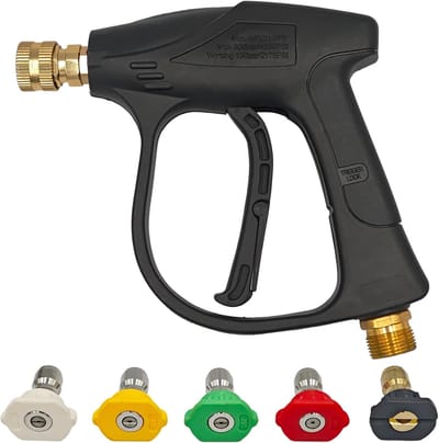 VHV-Hogedrukpistool Universeel - Hogedrukreiniger Accessoires 4130 PSI - Waspistool Auto met 5 Sproeikoppen - M22 Koppeling 14mm