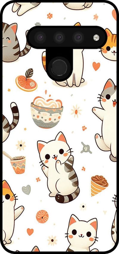 Smartphonica Telefoonhoesje Geschikt voor LG V50 met katten opdruk - TPU backcover case cat design geschikt voor LG V50