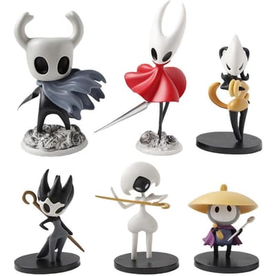 6 stuks Set Game Hollow Knight Silk Song Actiefiguur Speelgoed Verzamelspeelgoed PVC Model Poppen Fans Kerstcadeau gray