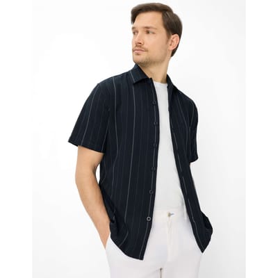 Brax Heren Overhemd  Style LUKE marine, blauw, maat L