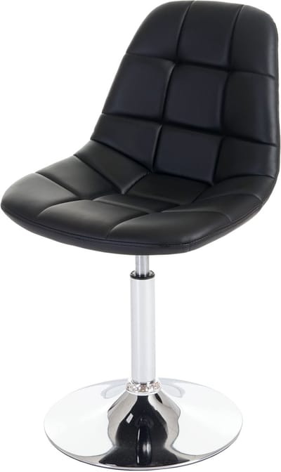 Set van 2 eetkamerstoelen MCW-A60, draaistoel, chroom ~ kunstleer zwart