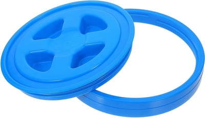 Plastic Schroefdeksel - Lekvrije Afsluiting - Opslag Containers - Chemisch Bestendig - 31x31 cm - Blauw