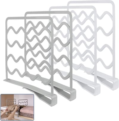 De Millennials 4 stuks plankverdelers - kledingkastorganizer - organizer - set kastverdelers - reksysteem - zonder boren - kledingkastsysteem - ruimtebesparend kledingrek voor kast - keuken - boekenkast - slaapkamer - planken verdelers