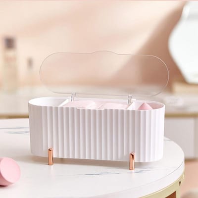 Bureaublad Cosmetica Opbergdoos Stofdichte Make-up Organizer Voor Wattenschijfjes Wattenstaafjes Beauty Egg Houder Badkamer Sieraden Organizer