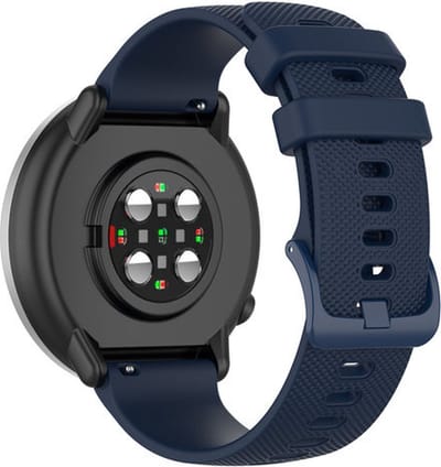 Strap-it Siliconen Bandje 20 mm – Donkerblauw – geschikt voor Samsung Watch Active (2) / Watch 3 41 mm / Watch 42 mm / Watch 4/5/6 (Classic) / Watch 7 (40/44 mm) / Watch FE / Gear Sport / Polar Ignite 1/2/3 / Pacer / Unite / Garmin Vivoactive 5
