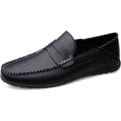 Heren mode leren schoenen Vier Seizoenen nieuw grote maten casual zachte zool witte schoenen anti slip buiten zakelijke nette leren schoen 38 black
