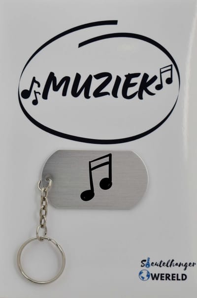 muzieknoot Sleutelhanger inclusief kaart - muzieknoot cadeau – muzieknoot - Leuk kado voor je vriend om te geven - 2.9 x 5.4CM