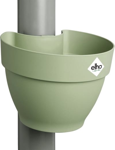 Elho Vibia Campana Regenpijpbakje 40 - Bloempot voor Regenpijp Buiten - 100% Gerecycled Plastic - Ø 21.6 x H 16.3 cm - Pistachegroen