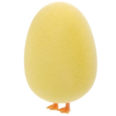 Paasei met poten Geel Decoratief figuur Paasei Decoratie H13cm 4 stuks