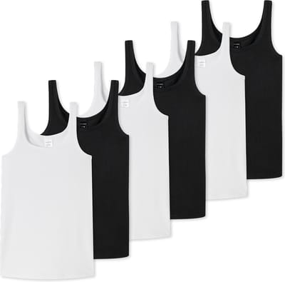 Schiesser Meisjes tops / onderhemden 6 pack Teens Girls 95/5 Cotton