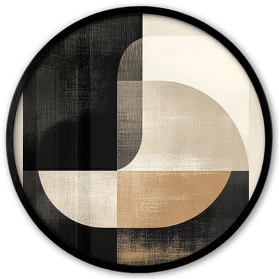Poster in lijst Rond - Fotolijst 40x40 cm - Posters - Modern - Vierkant - Vormen - Ronde posterlijst zwart - Decoratie - Wanddecoratie woonkamer - Muurdecoratie slaapkamer