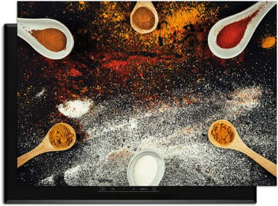 KitchenArt - Spice Fusion – Inductie Beschermer - 86x52 cm - Kookplaat Beschermer - Luxe Afdekplaat Inductieplaat - Anti-slip & Oprolbaar - Beschermmat Inductiekookplaat