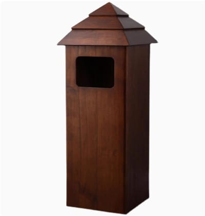 Grote Afvalbak - Vuilnisbak Buiten - Openbare Ruimte - Massief Hout - 48 Liter - Walnoot