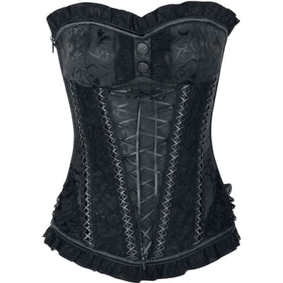 Bedroom Stories Corsage - Crest - S tot 4XL - voor Vrouwen - zwart