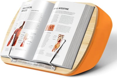 boekenstandaard voor lezen, comfortabele kussenboekhouder voor bank, bed, bureau, cadeau voor boekenliefhebbers, compatibel met laptop en tablet (Oranje)