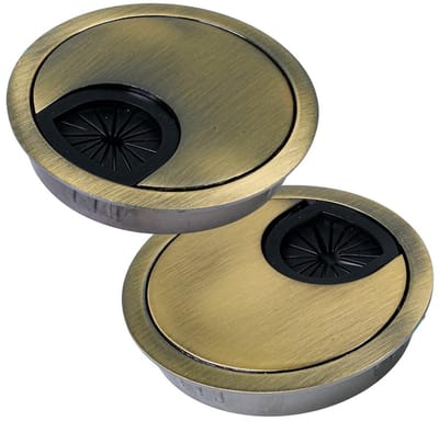 Dailygoods- Kabeldoorvoer 60mm - 2 Stuks - Metaal - Rubber doorlaten - Kabelmanagement - Eenvoudige montage - Professionele uitstraling