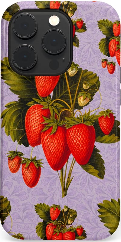 Casetastic Hoesje Geschikt voor Apple iPhone 14 Pro Magsafe - Stijlvolle Beschermende Duo-layer Case - Wilde aarbei