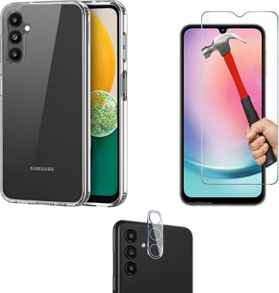 Back cover Silicone hoesje transparant met Screenprotector Glas 1x en Camera lens protector 1x Geschikt voor: Samsung Galaxy A34