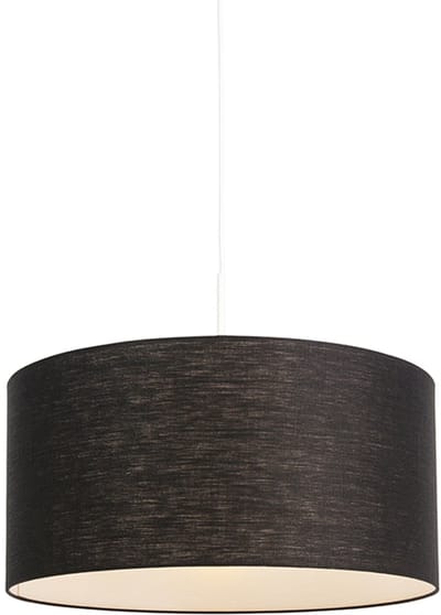 QAZQA combi - Moderne Hanglamp met kap - 1 lichts - Ø 500 mm - Zwart - Woonkamer | Slaapkamer | Keuken