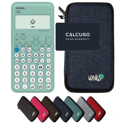 Casio fx-92 Collège incl. WYNGS Beschermhoes Blauw - Wetenschappelijke Rekenmachine - Basis Pakket (speciaal voor Frankrijk)