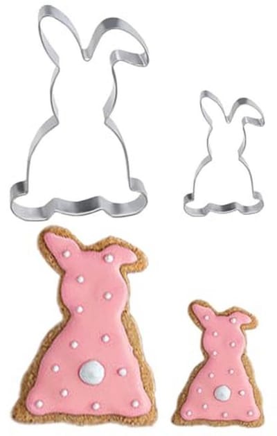 Konijnenkoekjessnijders set van 2 - Creatieve uitsteekvormen voor Pasen, verjaardagen en feestjes - Roestvrij staal