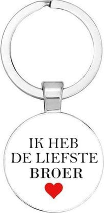 Akyol - Ik heb de liefste broer Sleutelhanger - Broer - Broertje - Familie - Gezin - Leuk kado voor je broer om te geven - 2,5 x 2,5 CM