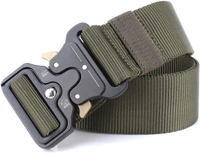 New Age Devi - Tactical Belt Army Green - Military Style - Heavy Duty Riem - Metalen Veiligheidsriem - Unisex Broekriem - 125 cm