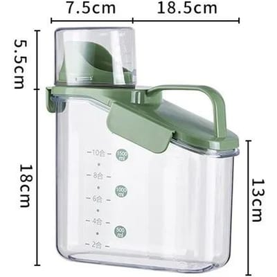 Graanopslagtank 1500ML Ontbijtgranen Opbergdoos met Maatbeker Voedsel Bonen Graan Luchtdichte Pot Keuken Dispenser Opbergfles white