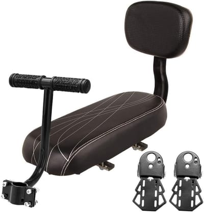 Fiets Achterbank Set - Kinderzitje met Steunen - Veilig Fietsen met Kind - Comfortabel en Stevig - Universele Maat - Zwart