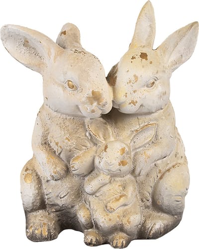 Clayre & Eef Decoratie Beeld Konijn 33 cm Bruin Beige Magnesium (MGO)