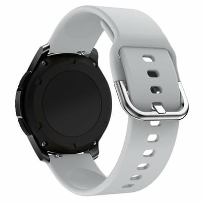 By Qubix - Geschikt voor Garmin bandje - Siliconen Sportband - Grijs - Geschikt voor Garmin Vivoactive 6 / 5 / 3 - Smartwatch bandje 20mm