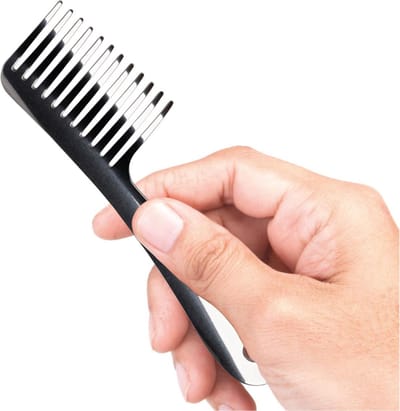 Metalen baard kam 3D gelaserd uit een buis ( rechts handig ). Hoogglans gepolijst RVS, metaal. Perfect mannen cadeau, Baardkam, Kapperskam, Kammen, Haarkam, Hoofdkam, Kleinen Roestvast Staal, Beard Comb,  Maarten Baptist.