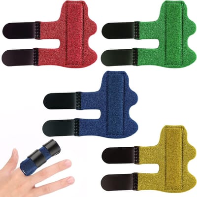 Vingerbeugels voor Kinderen - 4 Stuks Vingerbescherming en Correctie voor Gewonde Vingers, Pijnverlichting bij Sportblessures, Verkrijgbaar in 4 Kleuren