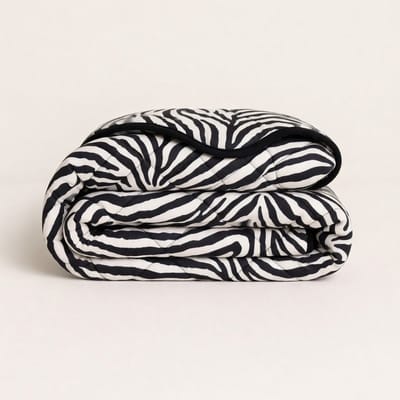 Y-NOT – Dekbed Zonder Overtrek 200x220 – Met Tijger Print – Zomerdekbed – Zacht & Wasbaar – Zilver Zwart