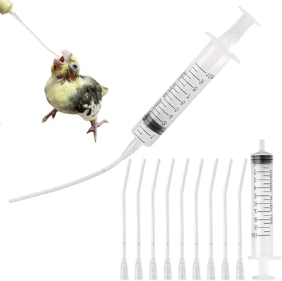 12 Stuks Voedingsslangen voor Jonge Vogels met 2 Stuks 10ml Spuit - Handvoeding Gereedschap voor Baby Vogels, Papegaaien en Duiven, Ideaal voor Melk, Water en Geneesmiddelen