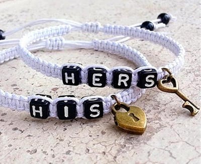 His & Hers Armband Set voor Hem en Haar - Hartje - Wit / Zwart - Romantisch Liefdes Cadeau - Valentijnsdag - Valentijn Cadeautje voor Mannen