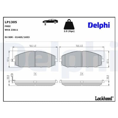 Remblokset DELPHI LP1305, voor