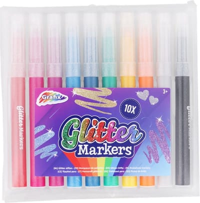 Grafix Glitter stiften - Glitter Markers - 10 stuks