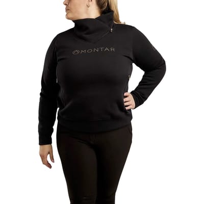 Dames ruitersweater met hoge kraag en rits Montar Naja