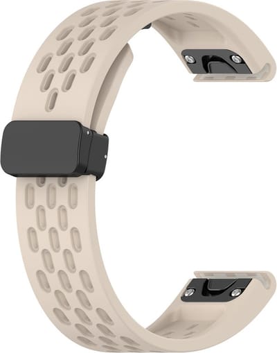 Siliconen bandje - geschikt voor Garmin Fenix 3 / 5X / 5X Plus / 6X / 6X Pro / 7X / 7X Pro / 8 (51 mm) / Quatix 3 / 6X / Tactix (7) / Enduro (2) / Descent Mk1 / Mk2(i) / Mk3i 51 mm / D2 / Delta PX / Mach 1 Pro / Epix Pro Gen 2 51 mm - beige