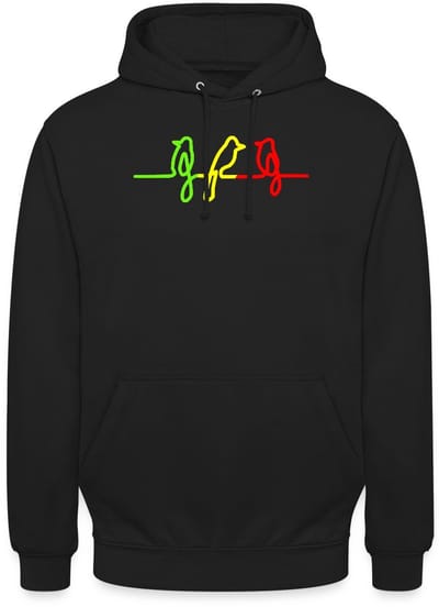 Reggae Rasta Jamaica Birds Drie Vogels Hoodie Unisex