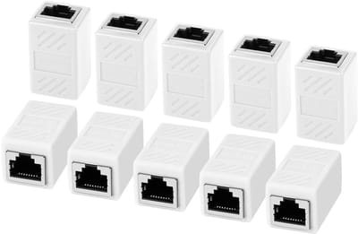 RJ45 Coupler Pack van 10 - Ethernet Jack voor Cat7, Cat6, Cat5 en Cat5e Netwerkkabels, Geschikt voor Vrouwelijke Aansluitingen
