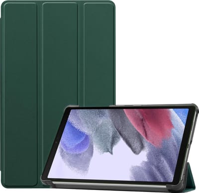 Hoesje - Geschikt voor Samsung Galaxy Tab A7 Lite - Dun & Stevig - Hardcover Book Case - Trifold Bookcase Hoes - Hard Cover - Tablethoes - Donkergroen