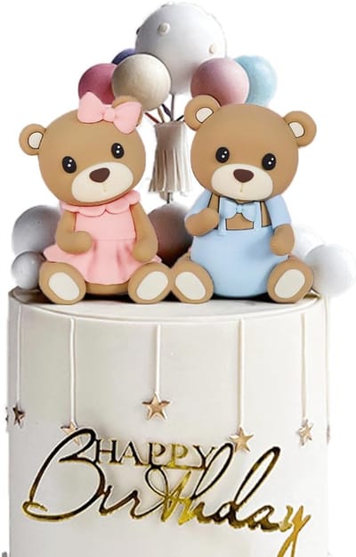 Beer Taartdecoratie, Teddy Bear Cake Topper, Taartdecoratie voor babyshower, verjaardagsfeestje, jubileumdecoratie voor Valentijnsdag, bruiloft, jubileum