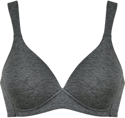 Naturana - Katoenen soft bh met brede bandjes - 5520 - Grey melange-anthracite - 95B